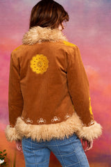 Cinnamon Girl Brown Embroidered Penny Lane Coat - The Hippie Shake