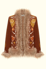 Cinnamon Girl Brown Embroidered Penny Lane Coat - The Hippie Shake