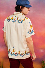 Goin' Back Embroidered Short Sleeve Shirt - The Hippie Shake