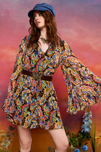Grace Angel Sleeve Butterfly Mini Dress - The Hippie Shake