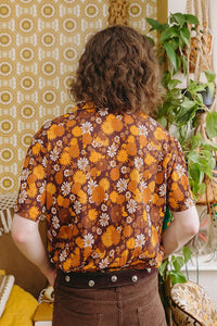 Santa Fe Brown Floral Men’s Shirt - The Hippie Shake
