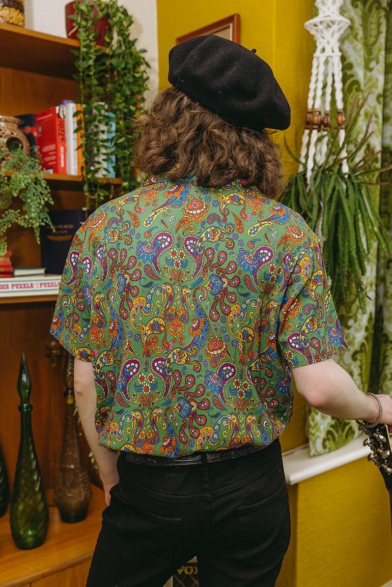 Santa Fe Green Paisley Men’s Shirt - The Hippie Shake