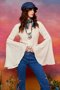 Sweet Bird Cream Floral Embroidered Blouse - The Hippie Shake