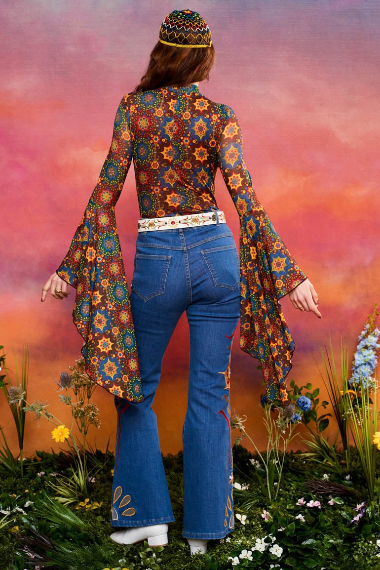 Turn Around Kaleidoscope Embroidered Belt - The Hippie Shake