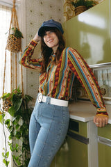 Viola Lee Floral Stripe Blouse - The Hippie Shake