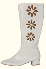 Walk On By White Daisy GoGo Boots - PRE-ORDER - The Hippie Shake