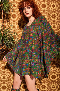 Clarabella Green Paisley Mini Dress - The Hippie Shake