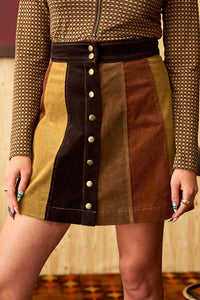 Golden Years Corduroy Patchwork Skirt - The Hippie Shake