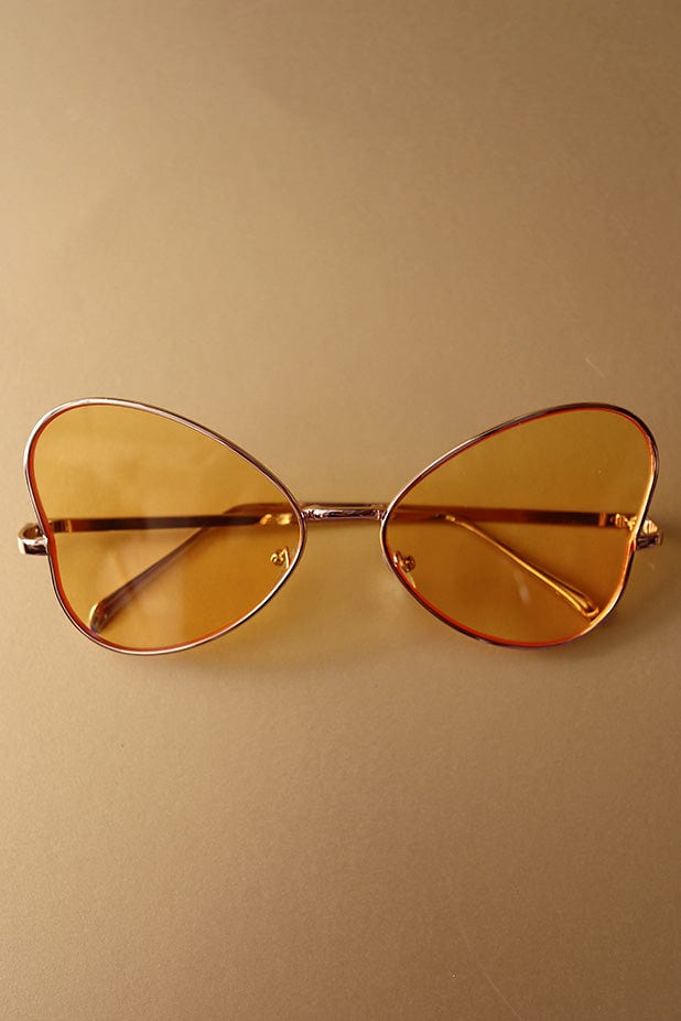 Here Comes Sunshine Yellow Butterfly Glasses - PRE-ORDER - The Hippie Shake