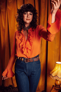 Let The Good Times Roll Orange Ruffle Blouse - The Hippie Shake