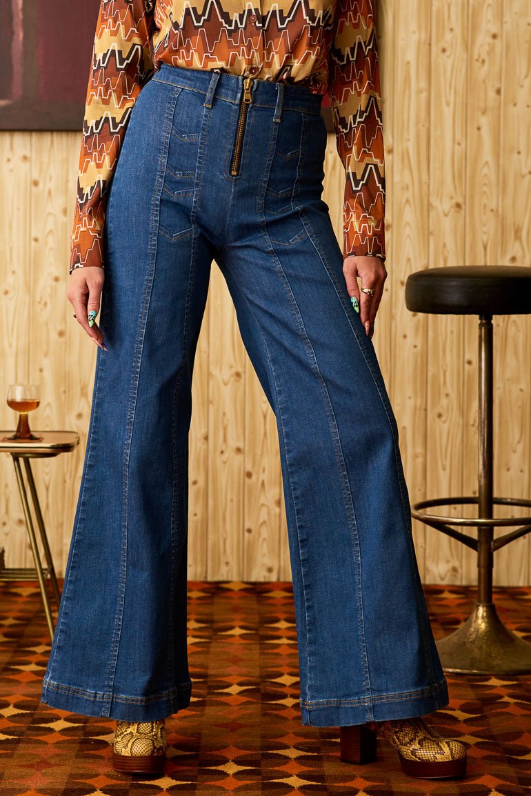 Little Jeanie Chevron Wide Leg Jeans - PRE-ORDER - The Hippie Shake