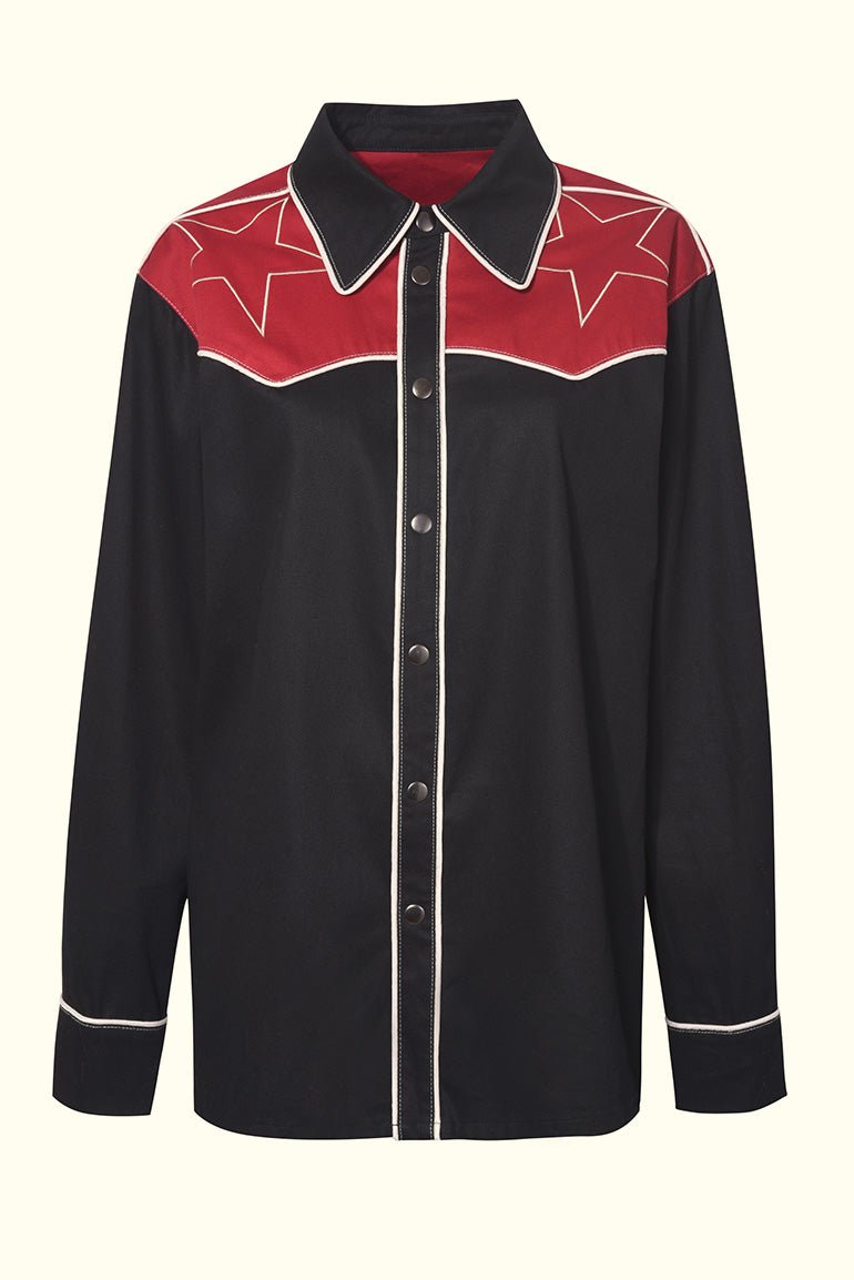 Lone Star Black Contrast Western Shirt - The Hippie Shake