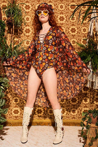 Lucy In The Sky Brown Floral Body - The Hippie Shake