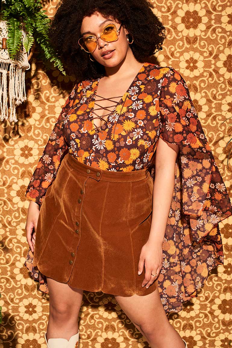 Lucy In The Sky Brown Floral Body - The Hippie Shake