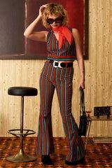 Miss Demeanor Glam Striped Zip Vest - The Hippie Shake