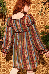 Tiny Dancer Floral Stripe Mini Dress - The Hippie Shake